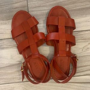 JCrew red sandals, size 7